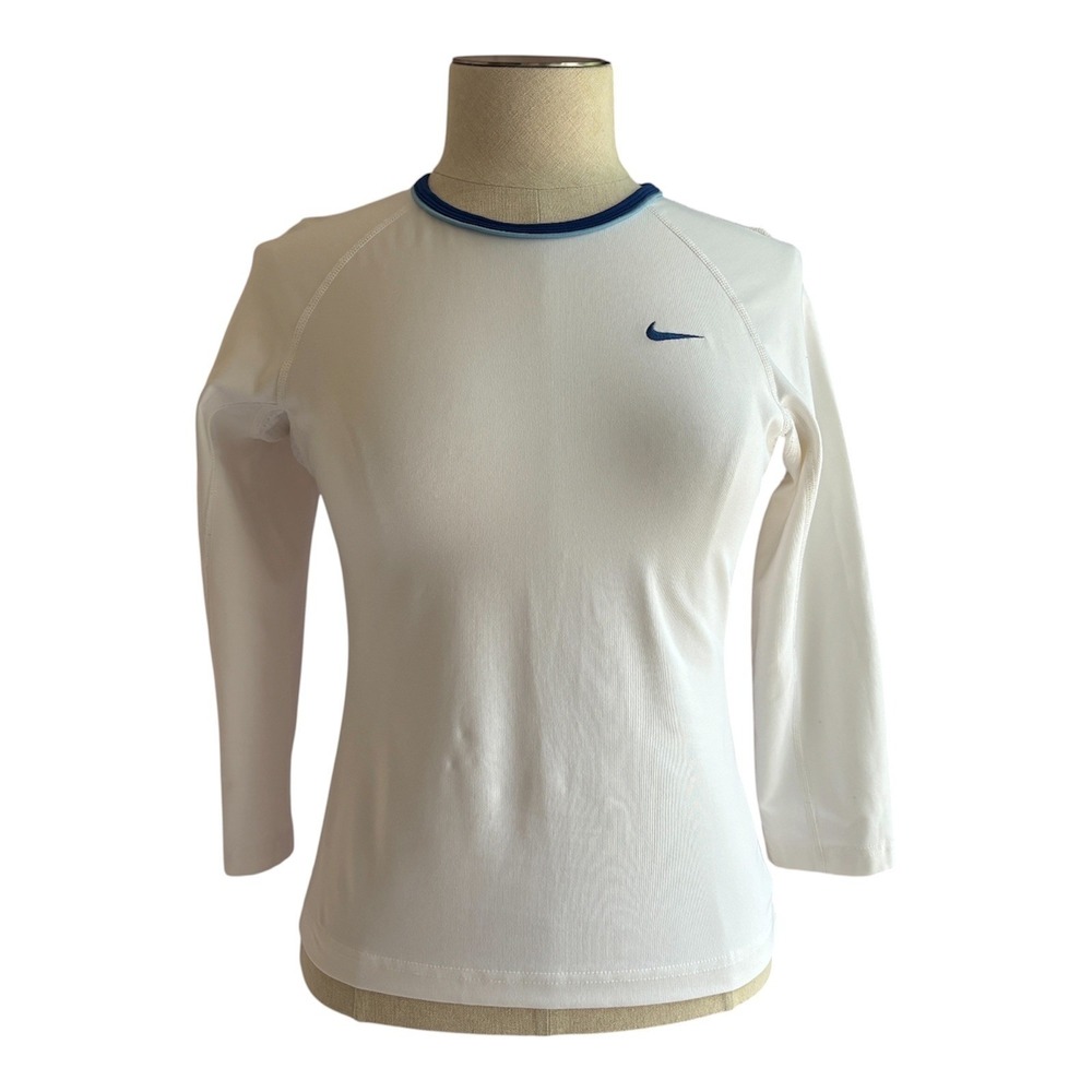 Nike Dri-FIT Women's S White Long Sleeve Top Performance Running Training Raglan